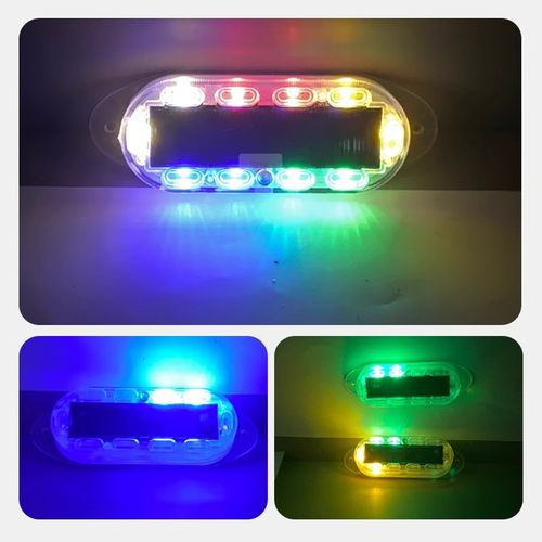 太阳能警示爆闪灯飞机灯尾灯汽车后杠防追尾巡航彩灯山地车电动车 - 图1