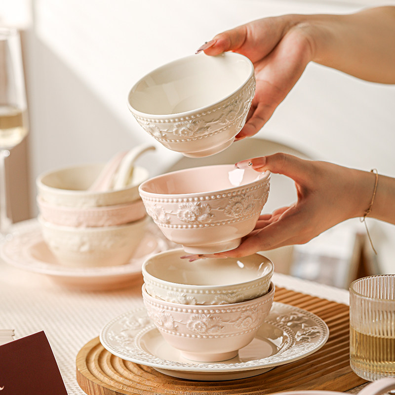 浮雕法式新婚结婚订婚礼物送新人家用餐具套装乔迁新居碗碟盘礼盒,淘宝优惠券,粉丝福利购,淘宝优惠卷