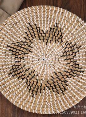 草编墙挂饰摆件 客厅卧室A墙壁艺术装饰 海草挂墙篮子