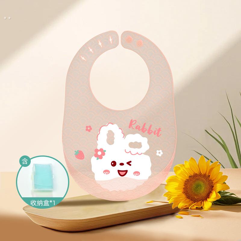 Baby eating bib, silicone waterproof bib, children's feeding bib, rice saliva bib, baby food supplement