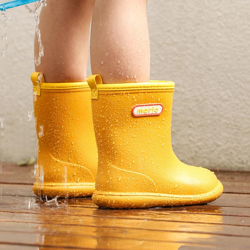 儿童雨鞋女孩男童幼儿园专用上学新型防滑防水小雨靴超轻长筒宝宝 - 图1