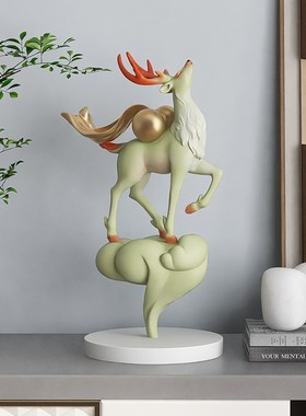 厂家直供轻奢大气鹿摆件客厅电视柜酒柜家居软装饰品乔迁新居礼品