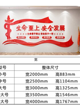 安全生产车间f安全警示标语标志企业文化墙布置3D亚克力立体墙贴