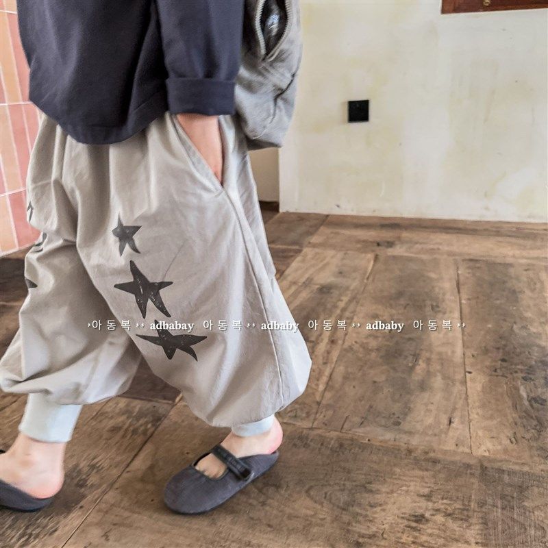 儿童韩版收脚哈伦裤韩版童裤男童女童纯棉印花束脚裤女宝宝长裤潮,淘宝优惠券,粉丝福利购,淘宝优惠卷