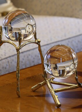 北欧水晶球摆件欧式现代轻奢客厅电视柜书柜办公室酒Y柜家居装饰