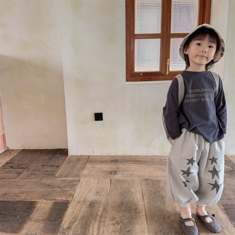 儿童韩版收脚哈伦裤韩版童裤男童女童纯棉印花束脚裤女宝宝长裤潮,淘宝优惠券,粉丝福利购,淘宝优惠卷