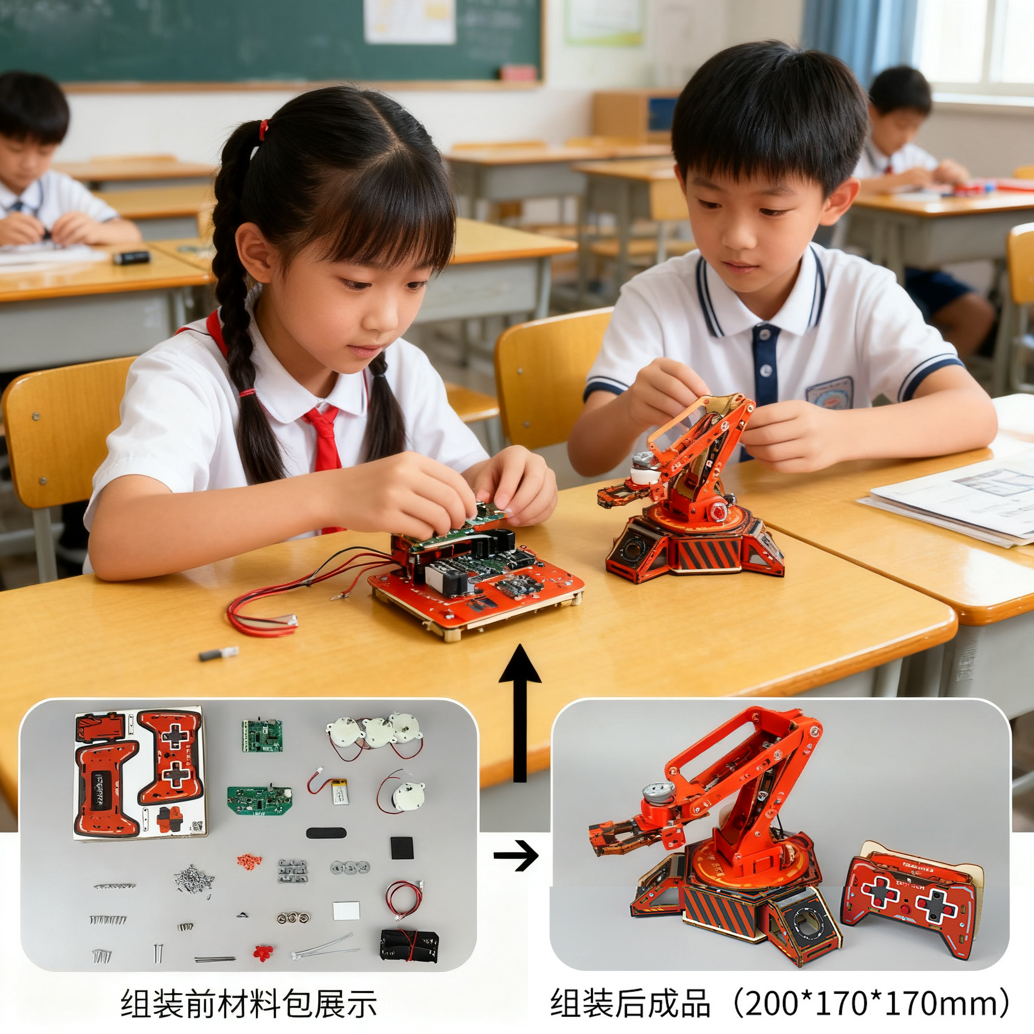 别样缘科技小制作遥控机械臂中小学科教教具益智玩具科学实验材料,淘宝优惠券,粉丝福利购,淘宝优惠卷