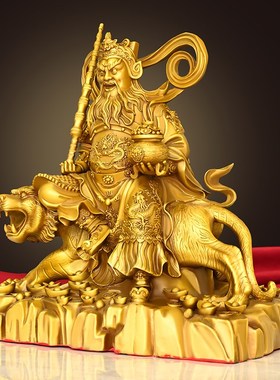 铜财神赵公明人物摆件家居玄关客厅摆放供奉公司店铺开业礼品装饰