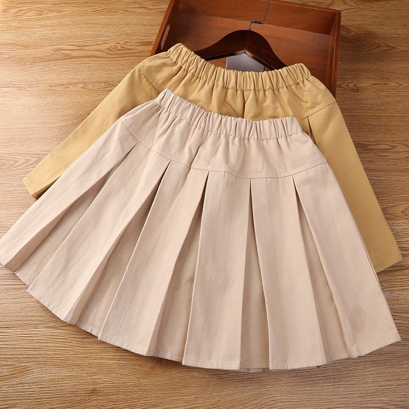 女童短裙浅卡其色小学生校服裙子学院风宝宝百褶裙儿童表演半身裙,淘宝优惠券,粉丝福利购,淘宝优惠卷