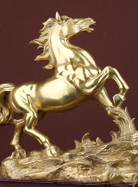 纯铜马摆件跃马家居装饰品马z到成功办公室摆设公司开业乔迁礼品