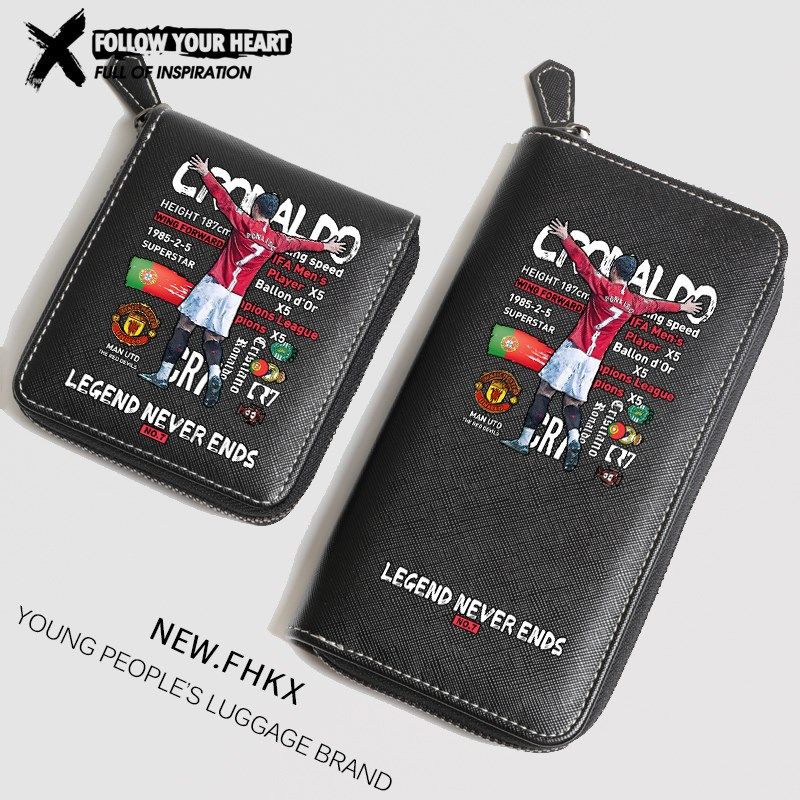 C罗7号青少年学生多功能多卡x位钱包卡包一体短款男拉链大容量钱,淘宝优惠券,粉丝福利购,淘宝优惠卷