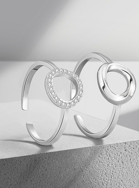 莫比乌斯环纯银925情侣戒指小众