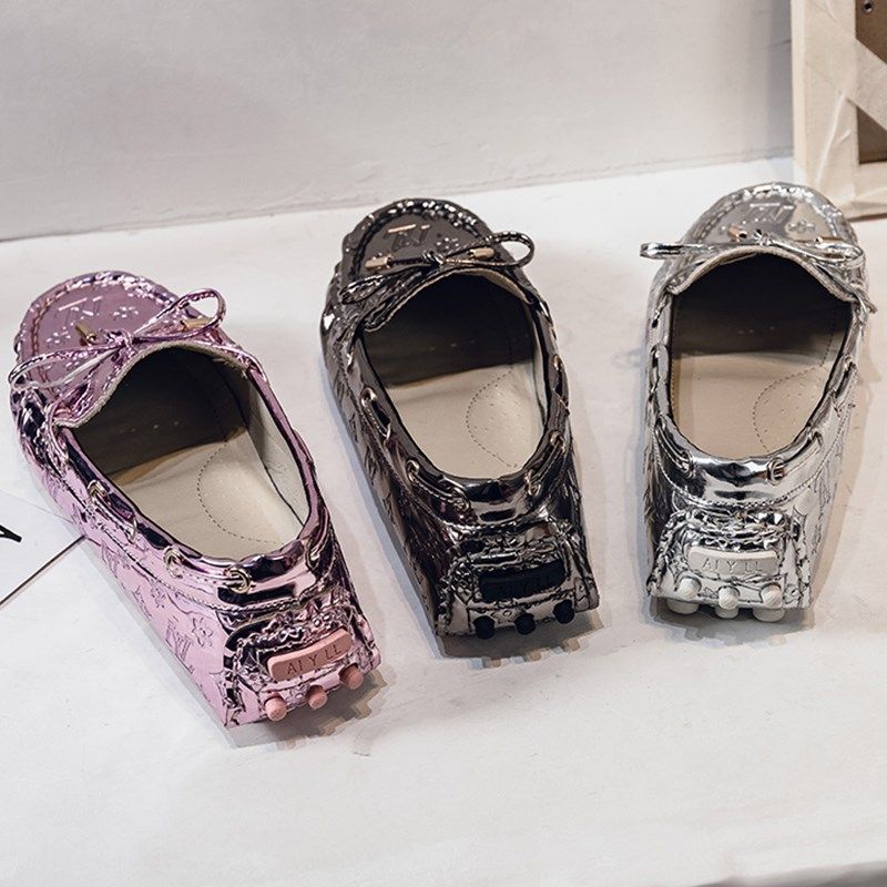 平底豆豆鞋女2022春秋季新款韩版百G搭防滑孕妇社会驾车漆皮单鞋,淘宝优惠券,粉丝福利购,淘宝优惠卷