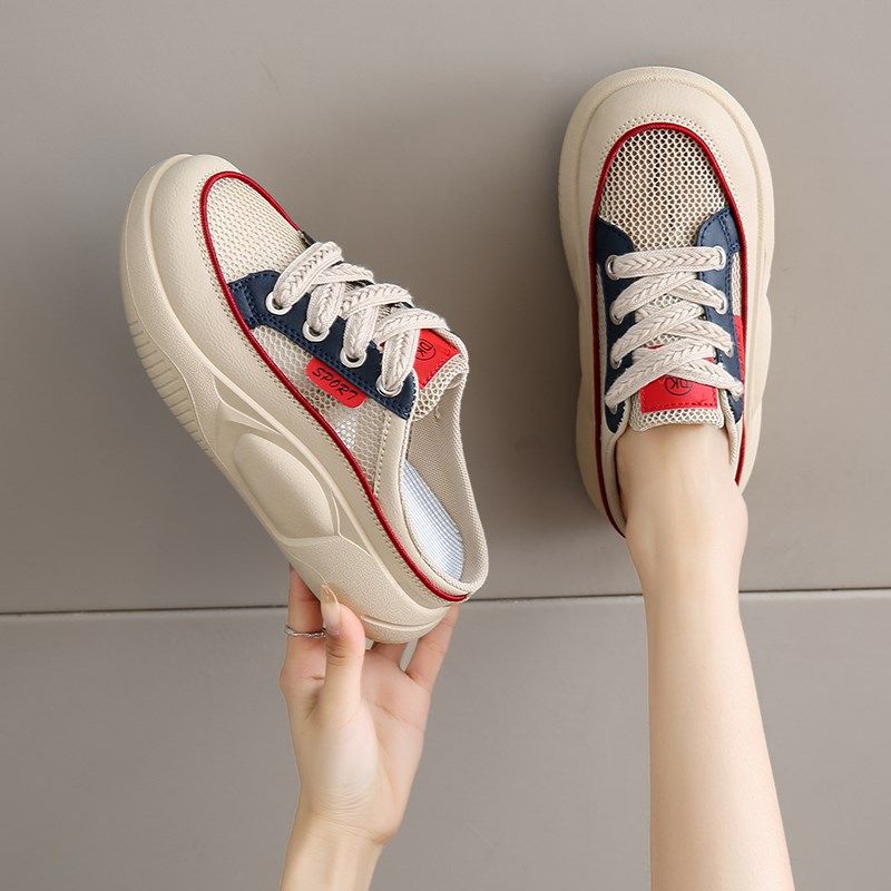 女鞋踩屎感包头半拖鞋女r夏季外穿孕妇镂空网鞋34码厚底一脚蹬凉,淘宝优惠券,粉丝福利购,淘宝优惠卷