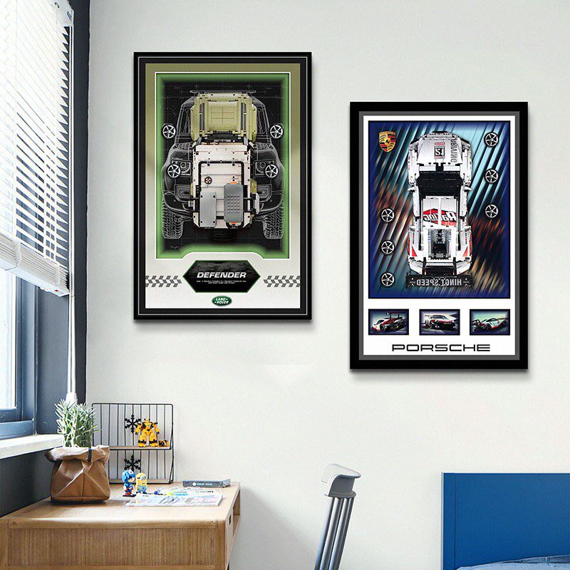 积木上墙立体实物画赛车模s型2025相框版男孩卧室儿童床头遥控灯,淘宝优惠券,粉丝福利购,淘宝优惠卷