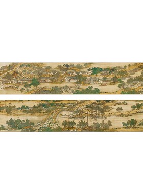 明上河图丝绸卷轴挂画卧室客厅装饰画书房背景墙壁画