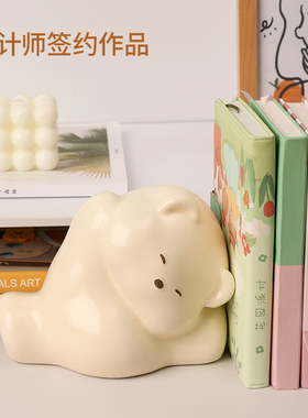 创意暴力熊书挡家居客厅装饰品书桌假书书立治愈书架摆设书靠