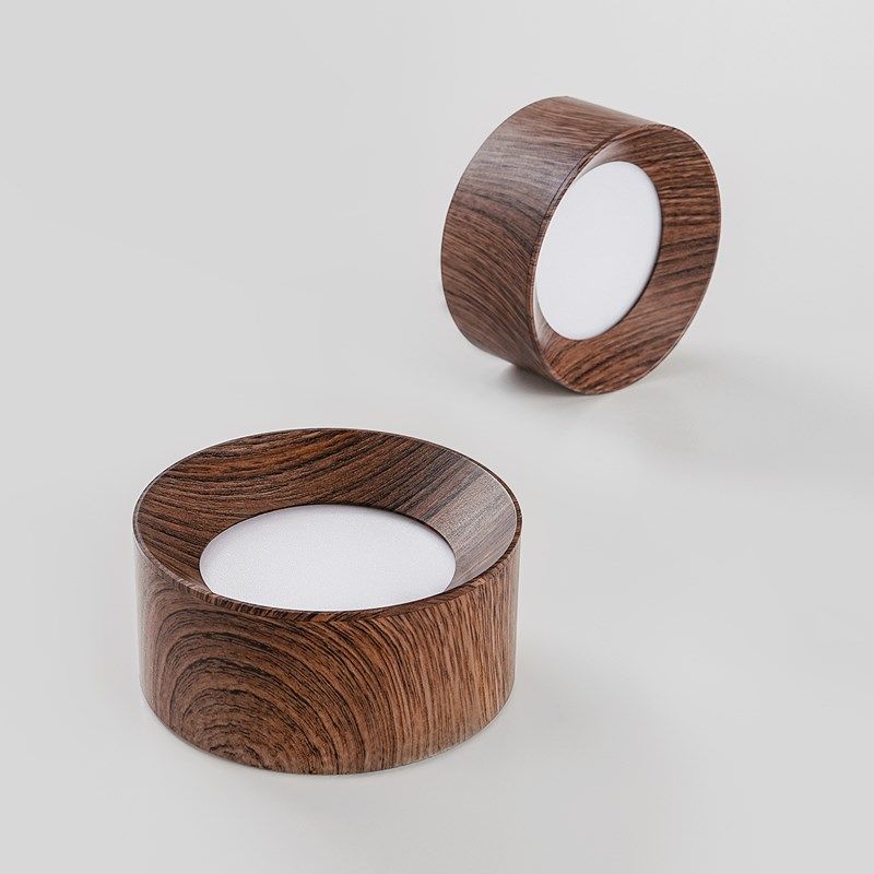 明装客厅筒灯复古新中式胡桃木纹无主灯全光谱护眼防眩玄关吸顶灯,淘宝优惠券,粉丝福利购,淘宝优惠卷