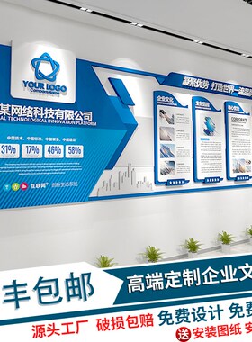 网络科技企业文化墙定制设计公司发展历史历程亚S克力3d立体装饰