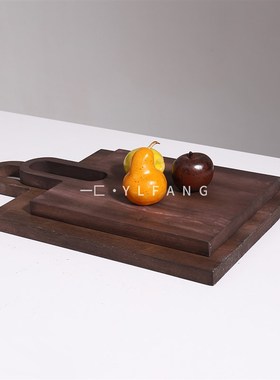 一匚 现代简约创意实木砧板餐板 样板L间家居装饰托盘厨房饰品