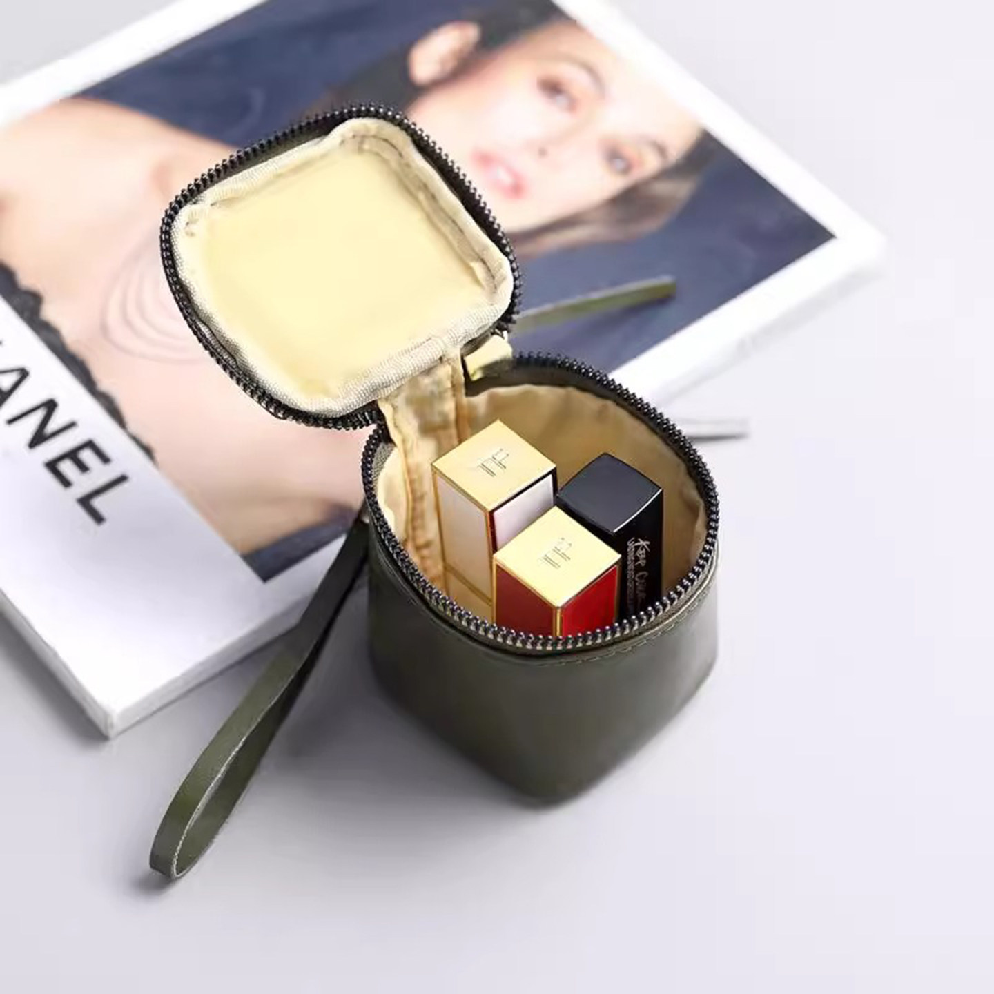 ins风复古手拎零钱包文玩手串收纳包植绒皮迷你钥匙包耳机口红包,淘宝优惠券,粉丝福利购,淘宝优惠卷