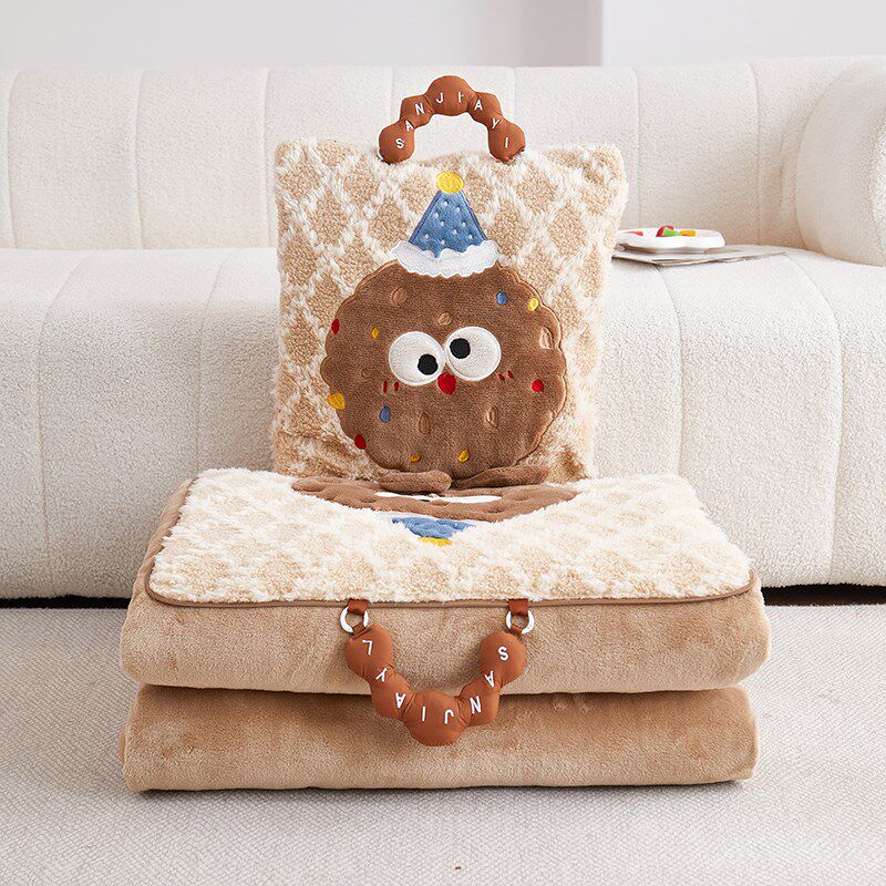 手拎折叠卡通抱枕被子两用二合一办公室午睡毯子学生宿舍可爱靠枕,淘宝优惠券,粉丝福利购,淘宝优惠卷