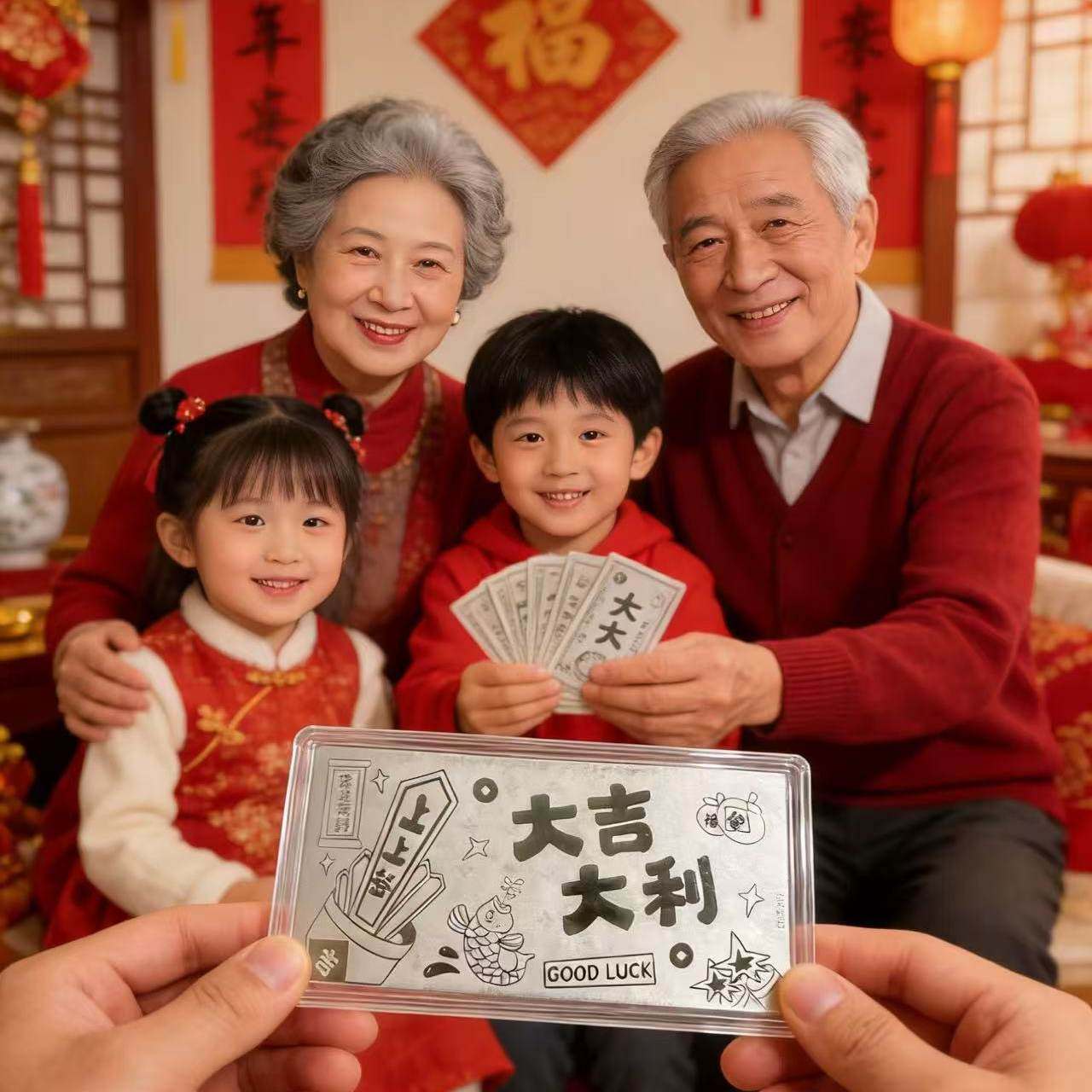 2026新年过年红包银钞新年礼物压岁钱银箔送礼礼品