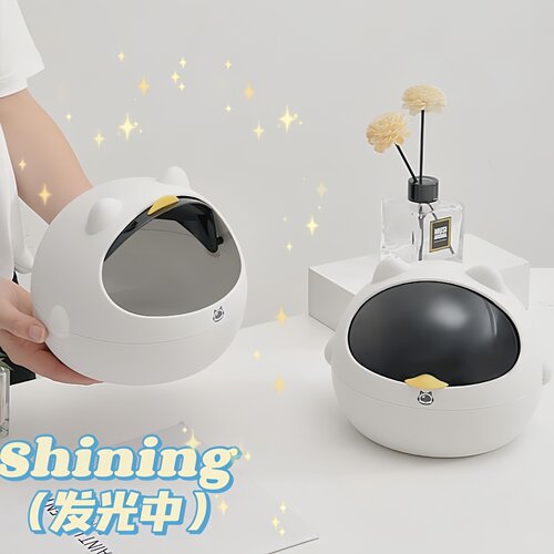 迷你桌面垃圾桶客厅办公室带盖垃圾筒学生儿童文具杂物收纳桶 - 图1