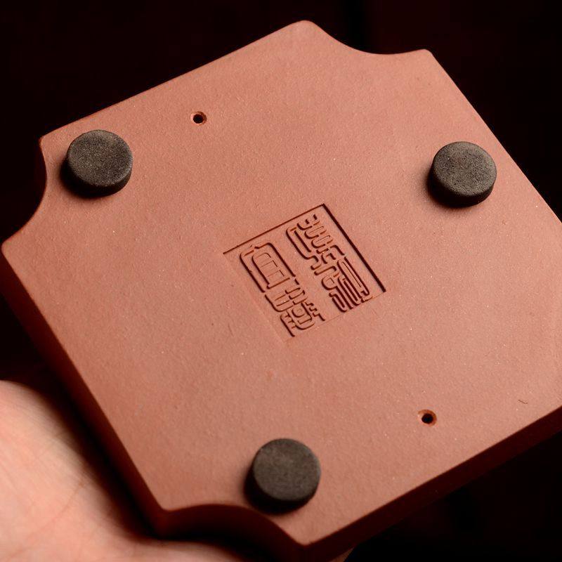 紫砂双色 清水泥段泥手工刻花梅兰竹菊紫砂壶承 壶垫 底座茶具,淘宝优惠券,粉丝福利购,淘宝优惠卷