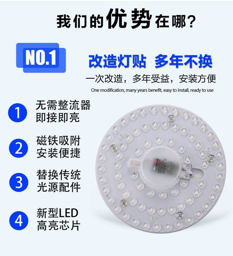 led吸顶灯灯芯替换灯盘光源模组芯圆形改造灯板节能灯泡灯珠贴片,淘宝优惠券,粉丝福利购,淘宝优惠卷