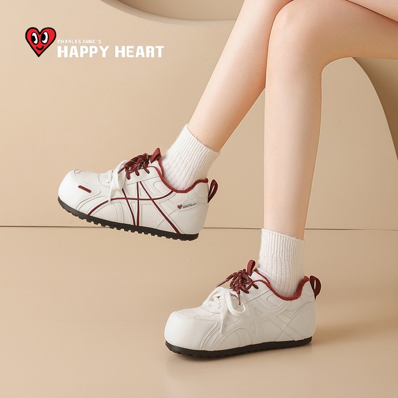 查尔斯桃心德训鞋女款2025冬季新款厚底小白鞋子板鞋百搭运动女鞋,淘宝优惠券,粉丝福利购,淘宝优惠卷