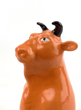 新品不仁斋薛继i业陶瓷雕塑生肖牛新中式家居雕塑摆件牛气冲天摆