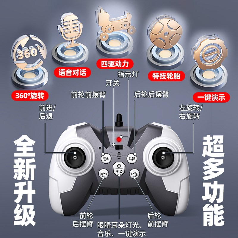8轮特技智能机器狗玩具遥控儿w童电动小机械狗感应男孩2025年新款 - 图1