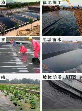 加厚鱼塘防渗膜蓄水池膜化粪池膜防漏防水土工膜鱼虾藕塘护坡黑膜