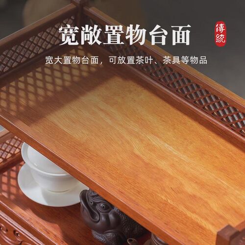 桌面博古架实木置物架多层收纳架紫砂壶摆放架茶叶陈列架展示架子 - 图1