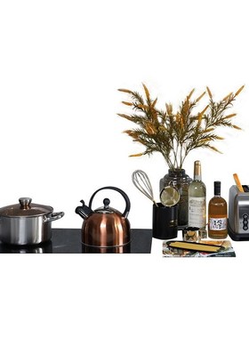 样板间厨房摆件组合软装饰品不锈钢锅具砧板花艺展厅道具现代轻奢