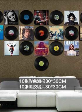 复古工业风黑胶唱片碟片模型道具墙饰壁饰酒吧创意怀旧装饰品摆件
