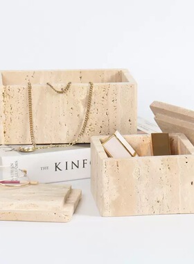 稀缺质感中古天然大理石罐子摆件样板房书房客厅餐厅茶几家居