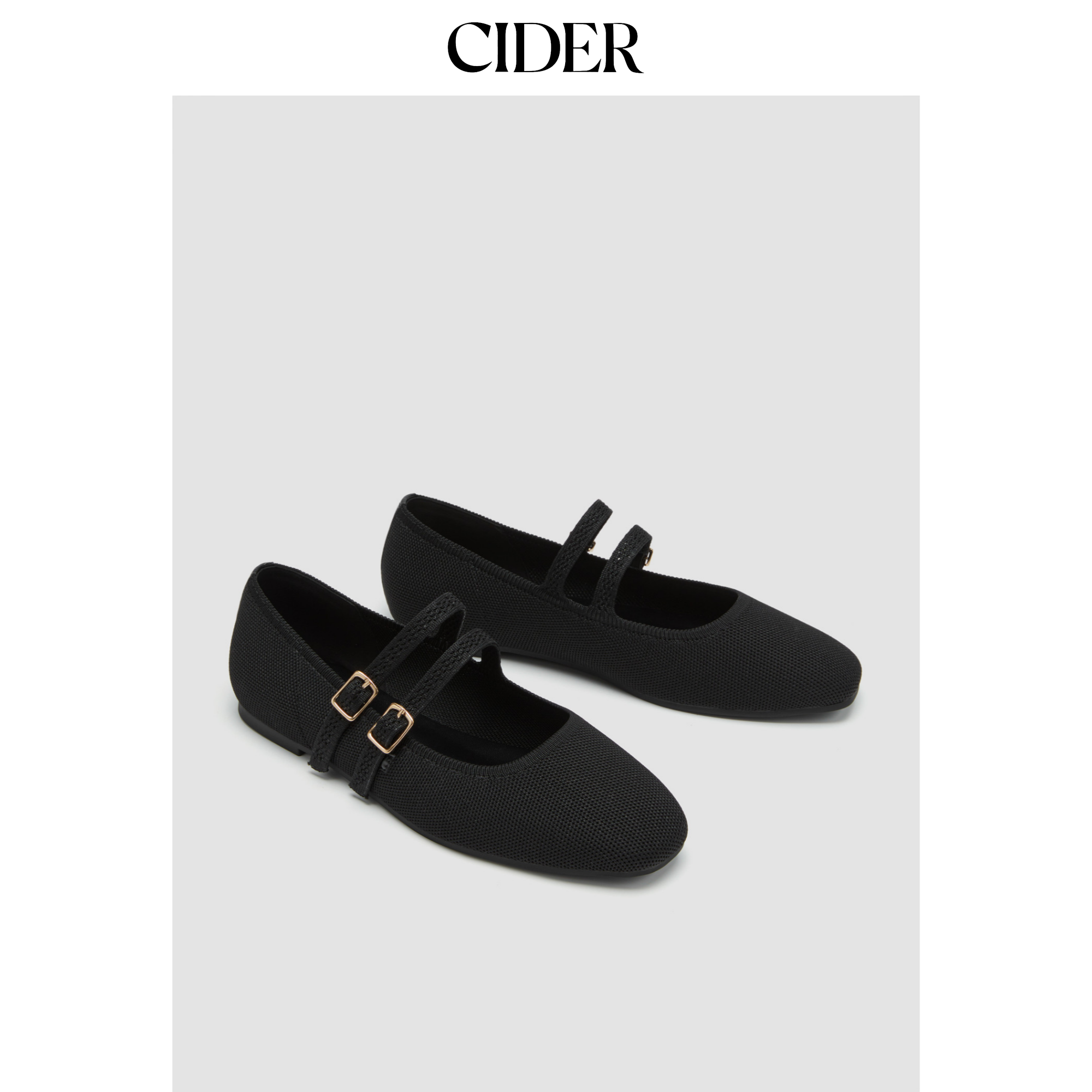 CIDER 秋冬新品女装双带针织玛丽珍平底鞋 114097865,淘宝优惠券,粉丝福利购,淘宝优惠卷