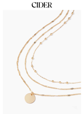 CIDER 秋冬新品女装圆形串珠吊坠多层项链 114083718