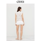 CIDER lace shirt lapel hollow slit vest disc button sleeveless top 114497602