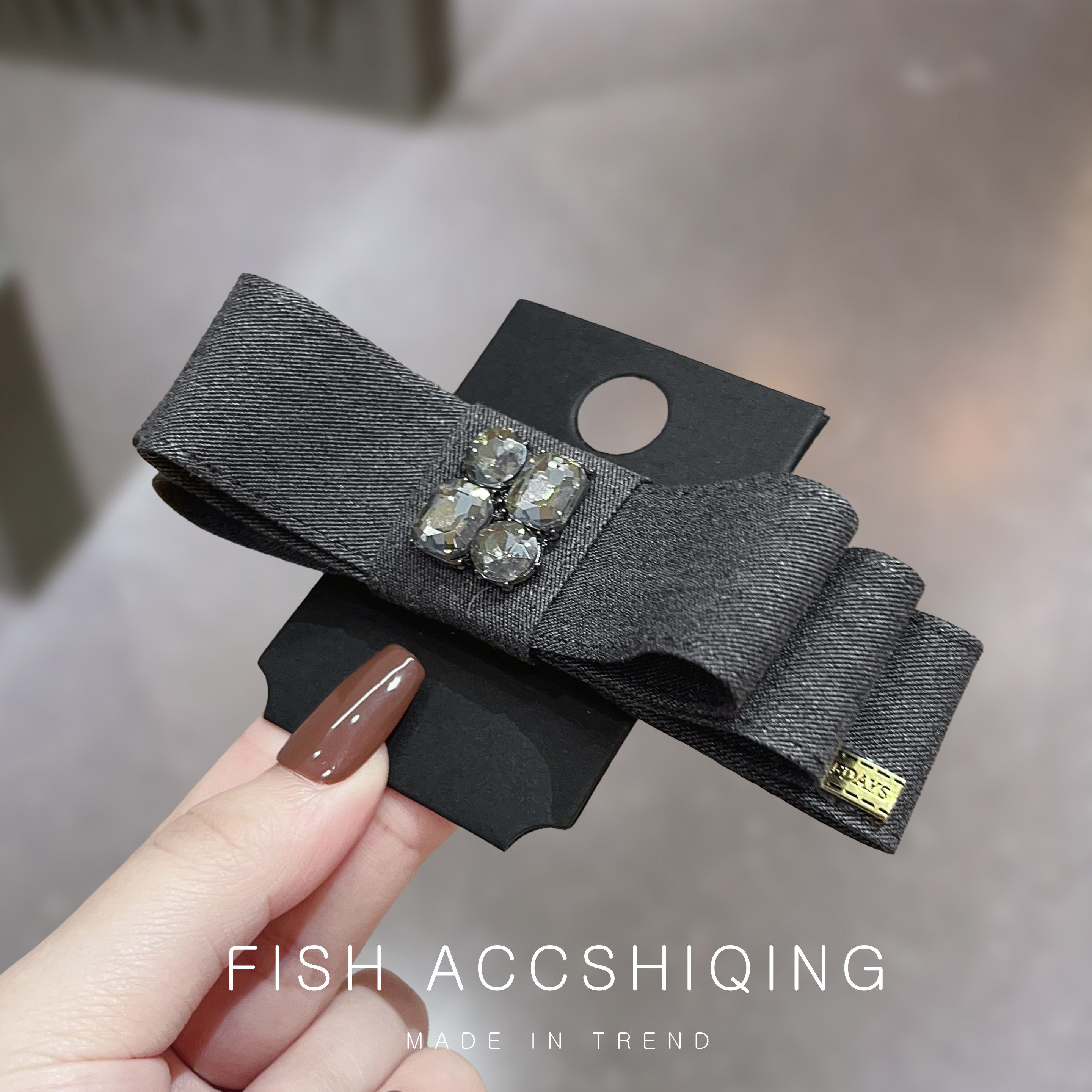 小众高级感镶钻蝴蝶结发夹简约气质边夹刘海夹韩国弹簧夹网红发饰,淘宝优惠券,粉丝福利购,淘宝优惠卷