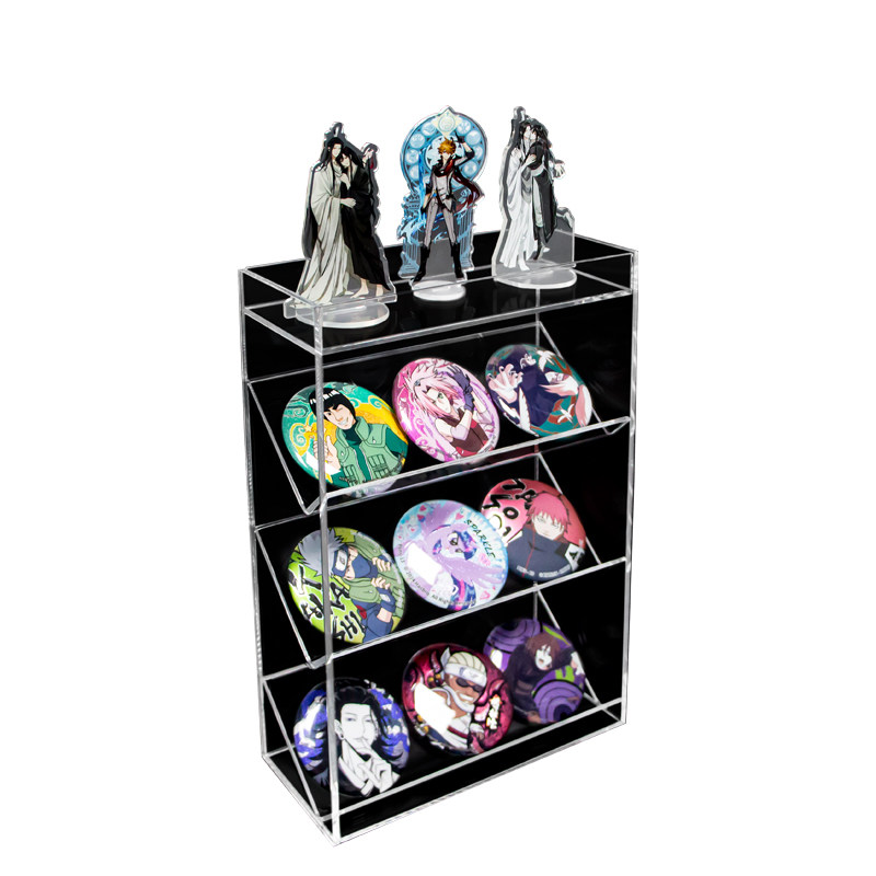 透明收纳谷子吧唧微章桌面收纳盒整理动漫人物卡砖多层展示陈列架,淘宝优惠券,粉丝福利购,淘宝优惠卷
