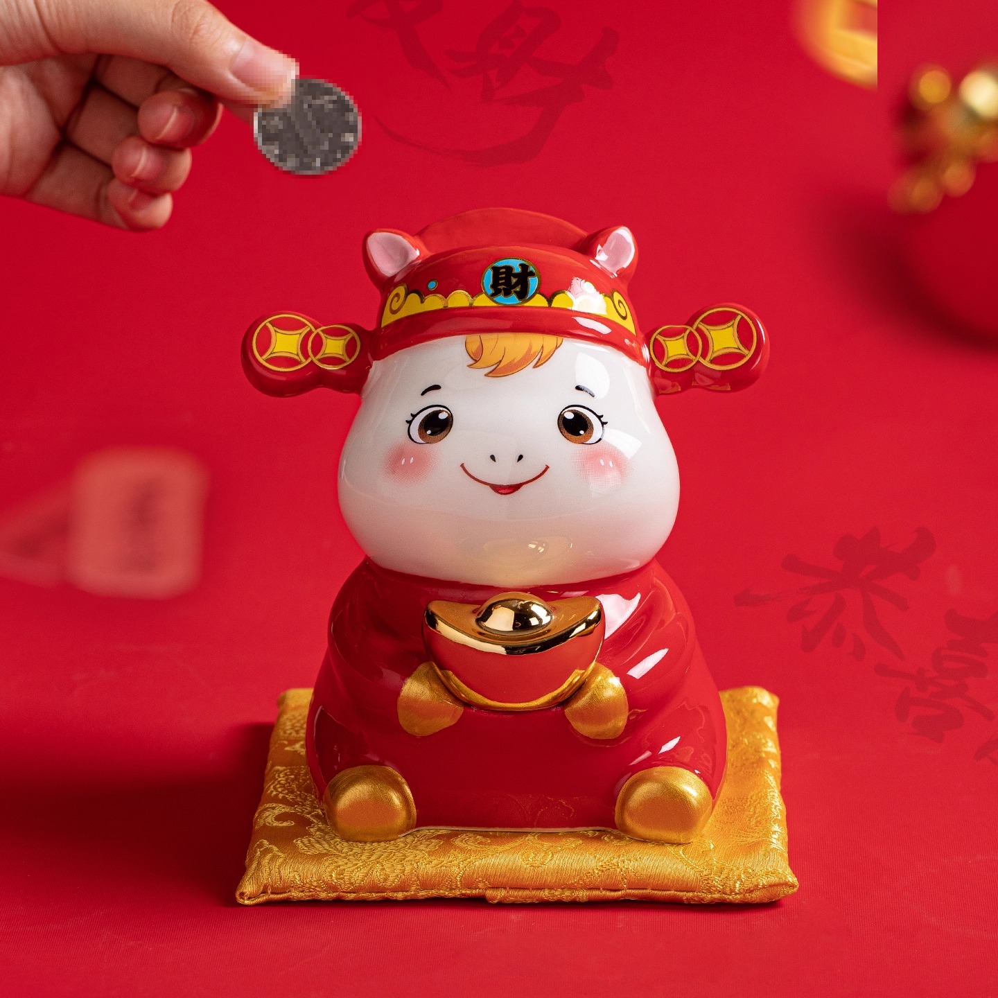 新款招财存钱罐十二生肖吉祥物公司保险银行年会礼品开业招财摆件 - 图3