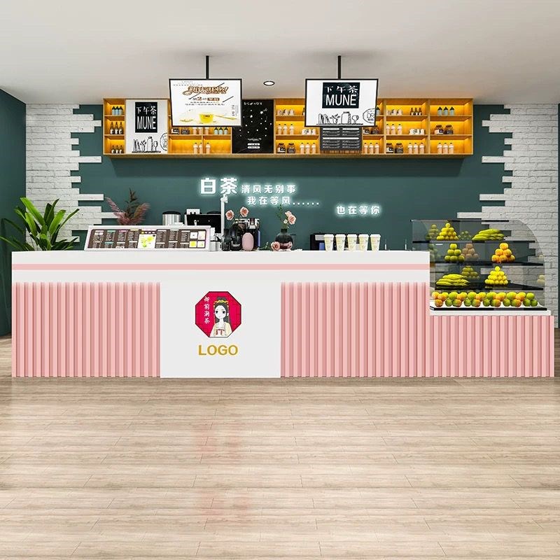 收银台柜台吧台桌奶茶店饭店餐z饮店蛋糕店定制商用柜台前台接待 - 图2