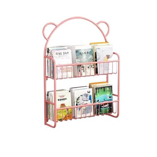 墙上儿童书架简易铁艺绘本书本收纳架宝宝置物架门后挂墙省空间 - 图3