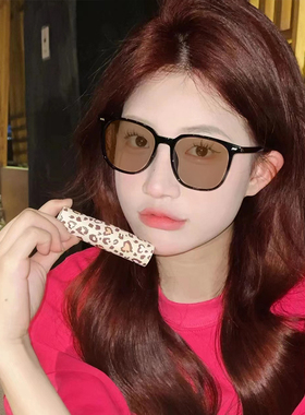 茶色近视墨镜男款潮大脸2022年新款潮网红复O古太阳眼镜开车级感