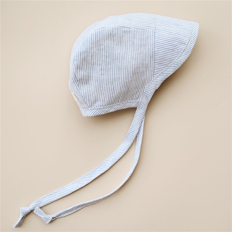 【盐巴手作】夏日款男女宝宝遮阳护耳帽 0-3岁条纹纯棉有机小帽子,淘宝优惠券,粉丝福利购,淘宝优惠卷