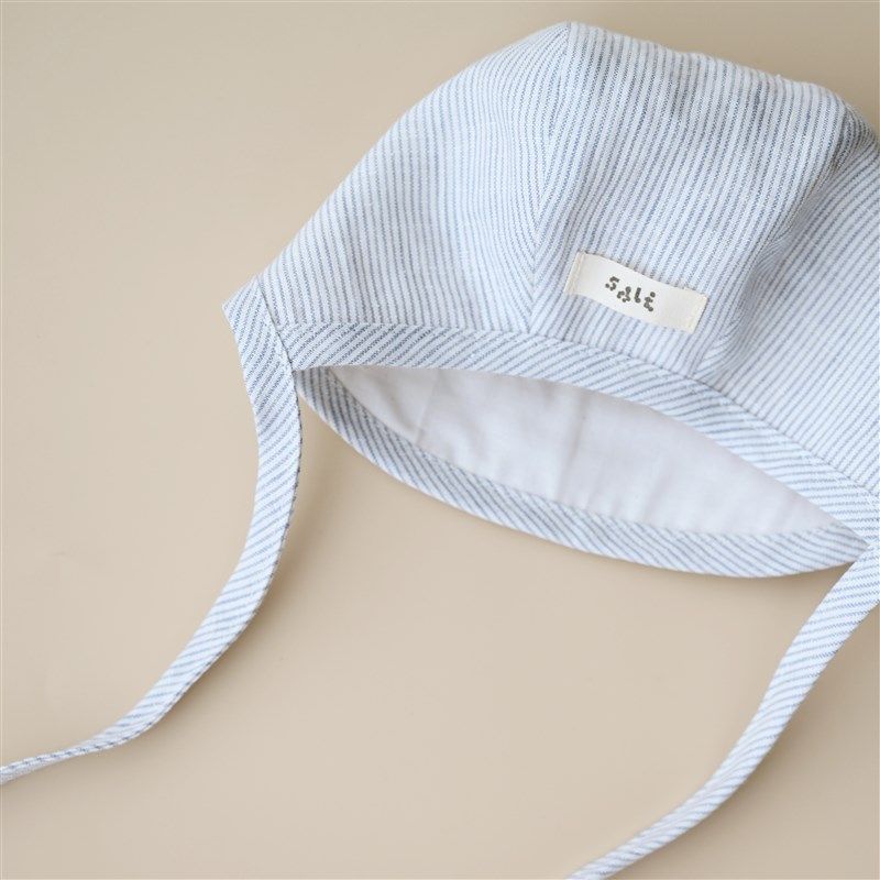 【盐巴手作】夏日款男女宝宝遮阳护耳帽 0-3岁条纹纯棉有机小帽子,淘宝优惠券,粉丝福利购,淘宝优惠卷