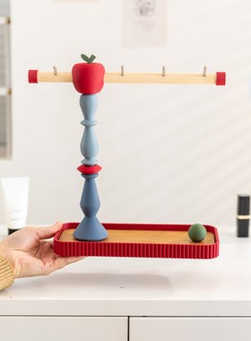 阿楹 轻奢复古入门玄关柜钥匙托盘摆件高级感收纳盒艺术置物挂架